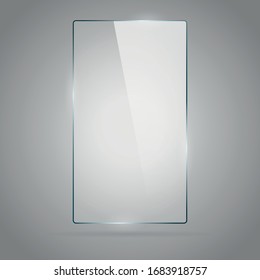 Rectangle glass panel with bright reflection.