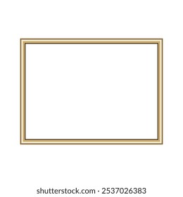 Quadro de retângulo dourado. Retângulo de luxo isolado borda dourada. Elemento de design de modelo de quadro de retângulo dourado. Ilustração vetorial.