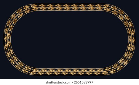 Rectangle golden certificate border pattern line photo frame islamic wedding invitation background	
