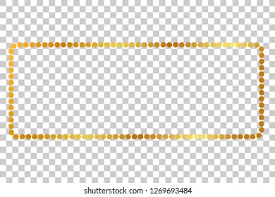 Rectangle Golden dot Frame, for certificate, placard, backdrop, and other, at transparent effect background