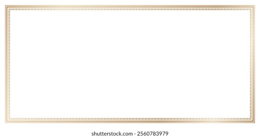 rectangle golden frame line swirl isolated white background for deco art simple line corner, Empty page decoration, picture frame, invitations and greeting cards templates, decorative frames, heading