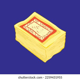 Rectangle golden ghost money in vector illustration