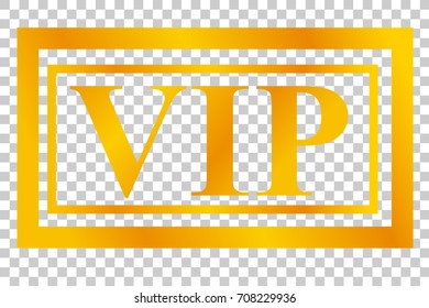 Rectangle Golden Stamp : VIP (Very Important Person), at Transparent Effect Background