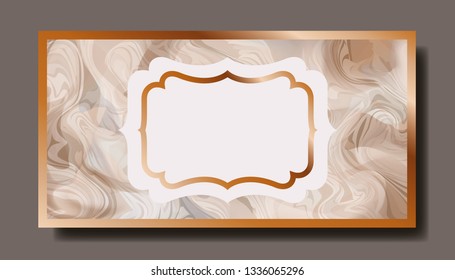 rectangle golden with victorian frame marble texture