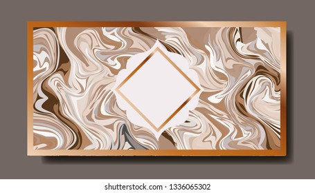 rectangle golden with victorian frame marble texture