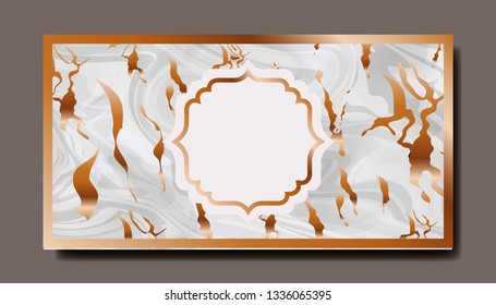 rectangle golden with victorian frame marble texture
