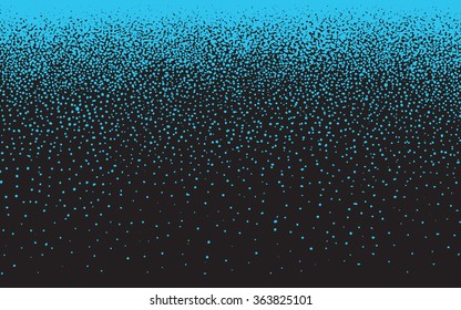 Rectangle gradient screen tone with blue neon dots on black background Monochrome simple vector graphic texture for card