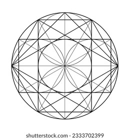 Rectangle graph. Sacred Geometry Vector Design Elements. This religion, philosophy, and spirituality symbols. the world of geometric mystic mandalas. intricately illustrations.