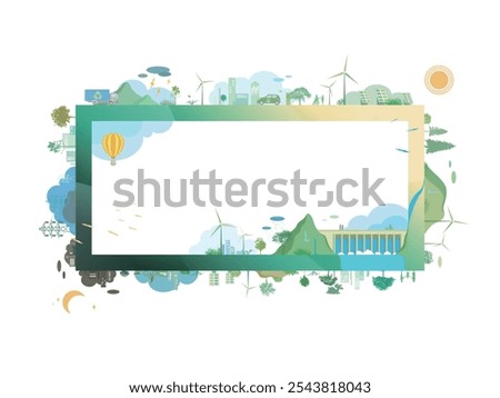 Rectangle with green environmental shows the Infinite possibilities for environment vector illustration graphic EPS 10