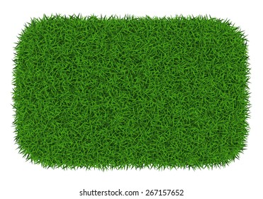 Rectangle green grass banner, vector illustration.