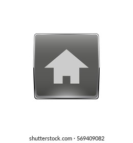 Rectangle grey button with a house icon