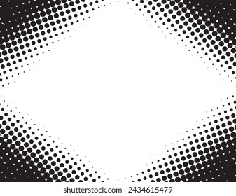 Rectangle Halftone black and white background with copy space. Vector illustration for wallpaper.