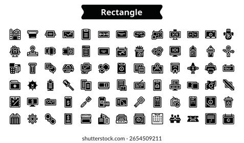 Icône Rectangle: Forme géométrique de base et forme Symbole noir uni