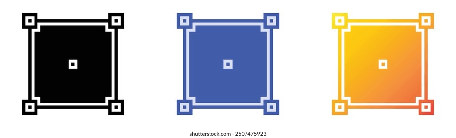 rectangle icon. Linear, Blue Fill and Gradient Style Design Isolated On White Background