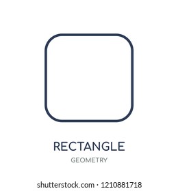 Rectangle icon. Rectangle linear symbol design from Geometry collection. Simple outline element vector illustration on white background.