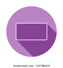 rectangle icon in long shadow style. One of Geometric figures collection icon can be used for UI, UX