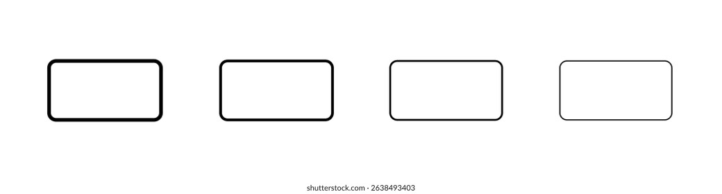 Rectangle icon Outline sign symbol set