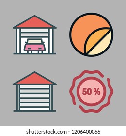 rectangle icon set. vector set about sticker and garage icons set.