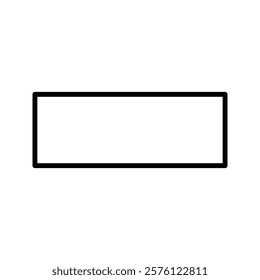 rectangle icon vector simple black line white background