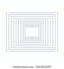 Rectangle images with blue lines of various sizes from small to large or from large to small, can be used for animation media