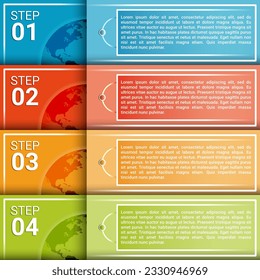 rectangle infographic business template 4 phases and detail areas for a business plan