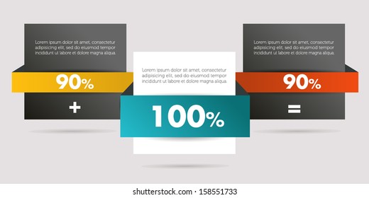 Rectangle infographics. Web banner template. Vector background.