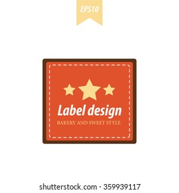 Rectangle label Brown and orange color