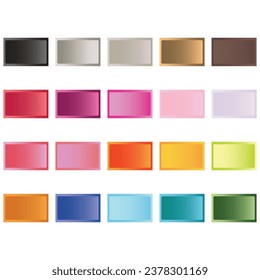 Rectangle label Gradient Clipart Set 