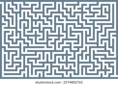 Rectangle labyrinth with entry and exit. Line maze game. Medium complexity.