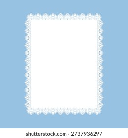 Rectangle lace doily, vector lace napkin or placemat, laser cut template