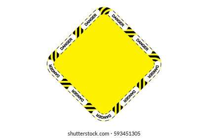 Rectangle line yellow and black color. tape with warning text.