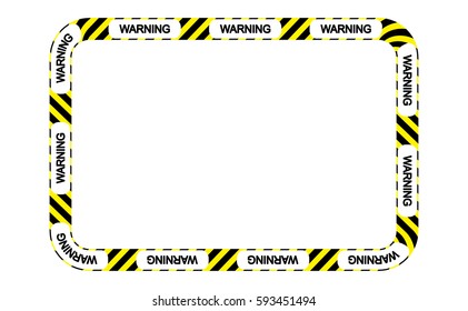 Rectangle line yellow and black color. tape with warning text.