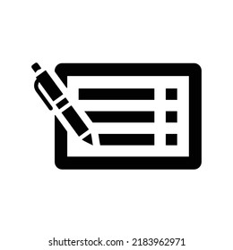 Rectangle, list icon. Black vector graphics.