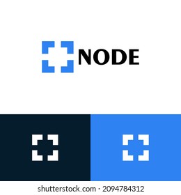 Rectangle logo design concept. Tech matrix company brand logomark illustration. Can representing data, finance, ai, security.