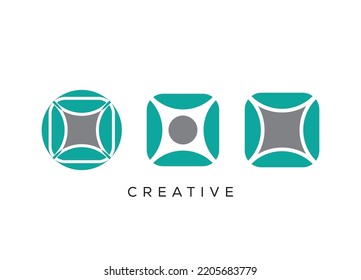 Rectangle Logo Design Icon . Illustrator Vector File.