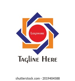 rectangle logo with four elements,logo company, professional logo template, for business logos, etc. vector eps 10