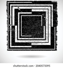 Logotipo Rectangle con líneas de textura gruesa.Icono cuadrado inusual Diseño .frame con franjas vectoriales.