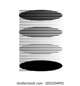 Logotipo Rectangle con líneas, círculos, óvalos .Diseño artístico moderno .Bandas vectoriales negras.Líneas de velocidad recta .Forma geométrica. Arte mural.