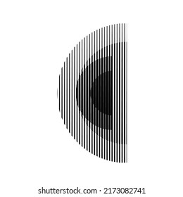 Rectangle Logo with lines, circles, ovals .Modern art design .Black Vector stripes .Straight speed lines .Geometric shape. Wall art .