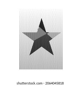 Logotipo Rectangle con líneas, estrellas .Diseño de arte moderno .Bandas vectoriales negras.Líneas de velocidad recta .Forma geométrica. Arte mural.