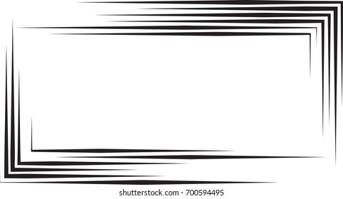 Rectangle Logo with lines. unusual icon Design .Rectangular frame with Vector stripes for pictures.