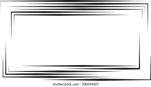 Rectangle Logo with lines. unusual icon Design .Rectangular frame with Vector stripes for pictures.