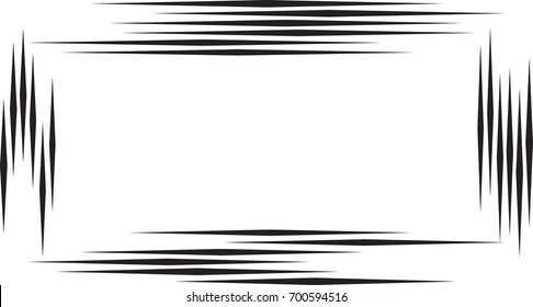 Rectangle Logo with lines. unusual icon Design .Rectangular frame with Vector stripes for pictures.
