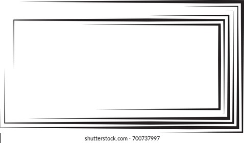 Rectangle Logo with lines. unusual icon Design .Rectangular frame with Vector stripes for pictures.