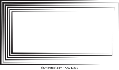 Rectangle Logo with lines. unusual icon Design .Rectangular frame with Vector stripes for pictures.