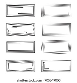 Rectangle Logo with lines. unusual icon Design .Rectangular frame with Vector stripes for pictures.