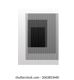Rectangle Logo with lines.Modern art design .Black Vector stripes .Straight speed lines .Geometric shape. Wall art .