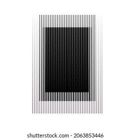 Rectangle Logo with lines.Modern art design .Black Vector stripes .Straight speed lines .Geometric shape. Wall art .