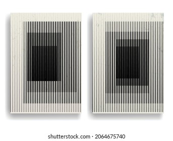 Rectangle Logo with lines.Modern art design .Black Vector stripes .Straight speed lines .Geometric shape. Wall art .