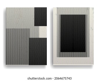 Rectangle Logo with lines.Modern art design .Black Vector stripes .Straight speed lines .Geometric shape. Wall art .